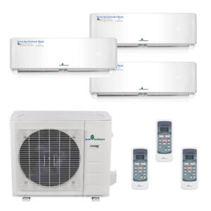AirGrean Multi Zone 3 TON or 36,000 BTU 22 SEER Heating & Cooling Air Conditioner 3 Zone Wall Mounted 12K+12K+12K