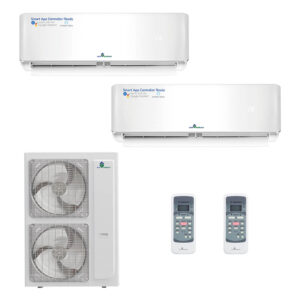 AirGrean Multi Zone 4 TON or 48,000 BTU 22 SEER Heating & Cooling Air Conditioner 2 Zone Wall Mounted 24K+24K