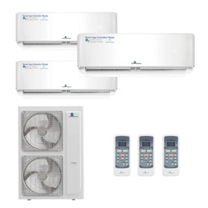 AirGrean Multi Zone 4 TON or 48,000 BTU 22 SEER Heating & Cooling Air Conditioner 3 Zone Wall Mounted 12K+12K+24K