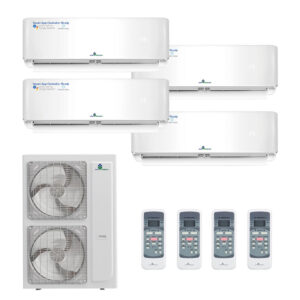 AirGrean Multi Zone 4 TON or 48,000 BTU 22 SEER Heating & Cooling Air Conditioner 4 Zone Wall Mounted 12K+12K+12K+12K